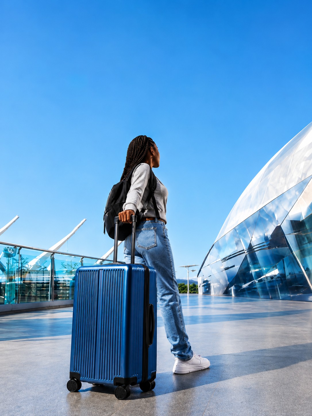 Student ready for study abroad travel